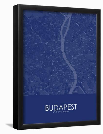 Budapest, Hungary Blue Map-null-Framed Poster