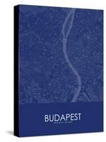 Budapest, Hungary Blue Map-null-Stretched Canvas