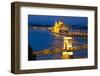 Budapest, Hungary. Chain Bridge and the Parliament-silver-john-Framed Photographic Print