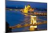 Budapest, Hungary. Chain Bridge and the Parliament-silver-john-Mounted Photographic Print