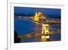 Budapest, Hungary. Chain Bridge and the Parliament-silver-john-Framed Photographic Print