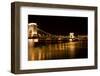 Budapest - Hungary Nighttime of Buda Castle and Szechenyi Chain Bridge over Danube in Budapest, Hun-TTstudio-Framed Photographic Print