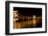 Budapest - Hungary Nighttime of Buda Castle and Szechenyi Chain Bridge over Danube in Budapest, Hun-TTstudio-Framed Photographic Print