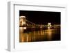 Budapest - Hungary Nighttime of Buda Castle and Szechenyi Chain Bridge over Danube in Budapest, Hun-TTstudio-Framed Photographic Print