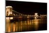 Budapest - Hungary Nighttime of Buda Castle and Szechenyi Chain Bridge over Danube in Budapest, Hun-TTstudio-Mounted Photographic Print