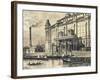 Budapest, Industrial Mill on Bank of Danube River Drawing-null-Framed Giclee Print