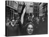 Budapest Rebel Demonstrators, During Revolution Against Soviet-Backed Hungarian Regime-Michael Rougier-Stretched Canvas