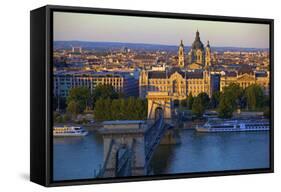 Budapest Skyline and River Danube, UNESCO World Heritage Site, Budapest, Hungary, Europe-Neil Farrin-Framed Stretched Canvas