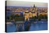 Budapest Skyline and River Danube, UNESCO World Heritage Site, Budapest, Hungary, Europe-Neil Farrin-Stretched Canvas