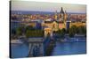 Budapest Skyline and River Danube, UNESCO World Heritage Site, Budapest, Hungary, Europe-Neil Farrin-Stretched Canvas