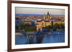 Budapest Skyline and River Danube, UNESCO World Heritage Site, Budapest, Hungary, Europe-Neil Farrin-Framed Photographic Print