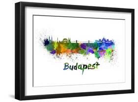 Budapest Skyline in Watercolor-paulrommer-Framed Art Print