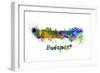 Budapest Skyline in Watercolor-paulrommer-Framed Art Print