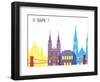 Budapest Skyline Pop-paulrommer-Framed Art Print