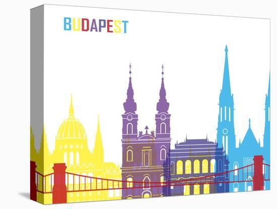 Budapest Skyline Pop-paulrommer-Stretched Canvas