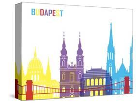 Budapest Skyline Pop-paulrommer-Stretched Canvas