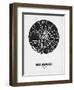 Budapest Street Map Black on White-NaxArt-Framed Art Print