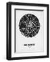 Budapest Street Map Black on White-NaxArt-Framed Art Print