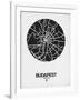 Budapest Street Map Black on White-NaxArt-Framed Art Print