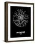 Budapest Street Map Black-NaxArt-Framed Art Print