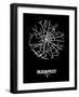 Budapest Street Map Black-NaxArt-Framed Art Print