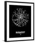 Budapest Street Map Black-NaxArt-Framed Art Print