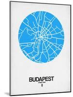 Budapest Street Map Blue-NaxArt-Mounted Art Print