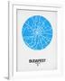 Budapest Street Map Blue-NaxArt-Framed Art Print