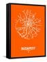 Budapest Street Map Orange-NaxArt-Framed Stretched Canvas