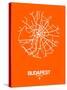 Budapest Street Map Orange-NaxArt-Stretched Canvas