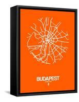 Budapest Street Map Orange-NaxArt-Framed Stretched Canvas