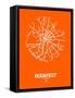 Budapest Street Map Orange-NaxArt-Framed Stretched Canvas