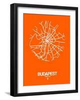 Budapest Street Map Orange-NaxArt-Framed Art Print