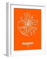 Budapest Street Map Orange-NaxArt-Framed Art Print