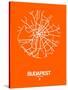 Budapest Street Map Orange-NaxArt-Stretched Canvas