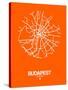 Budapest Street Map Orange-NaxArt-Stretched Canvas