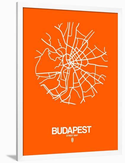 Budapest Street Map Orange-NaxArt-Framed Art Print