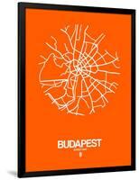 Budapest Street Map Orange-NaxArt-Framed Art Print