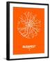 Budapest Street Map Orange-NaxArt-Framed Art Print