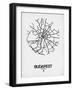 Budapest Street Map White-NaxArt-Framed Art Print