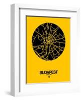 Budapest Street Map Yellow-NaxArt-Framed Art Print