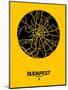 Budapest Street Map Yellow-NaxArt-Mounted Art Print