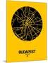 Budapest Street Map Yellow-NaxArt-Mounted Art Print