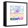 Budapest Watercolor Street Map-NaxArt-Framed Stretched Canvas