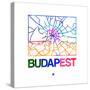 Budapest Watercolor Street Map-NaxArt-Stretched Canvas