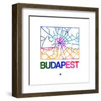 Budapest Watercolor Street Map-NaxArt-Framed Art Print