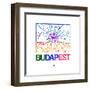 Budapest Watercolor Street Map-NaxArt-Framed Art Print