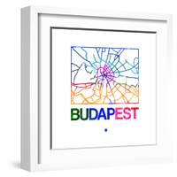 Budapest Watercolor Street Map-NaxArt-Framed Art Print