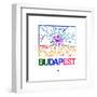 Budapest Watercolor Street Map-NaxArt-Framed Art Print