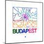 Budapest Watercolor Street Map-NaxArt-Mounted Art Print